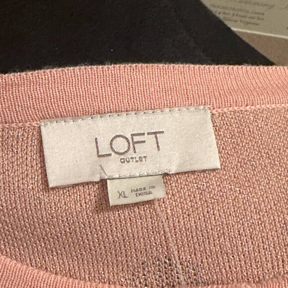 Loft; Cardigan, Pink and Gold; NWT, Size XL - Picture 5 of 6